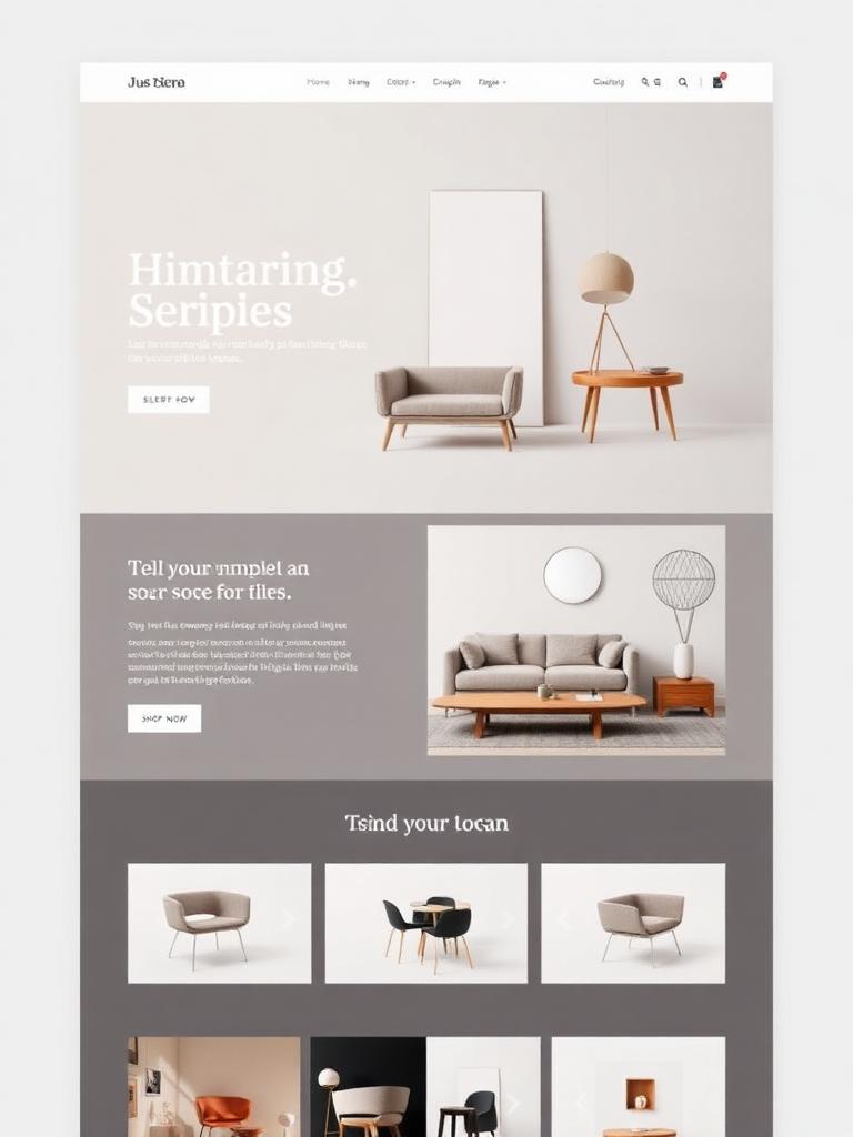 Minimalist furniture e-commerce website design by Vertex Web Studio